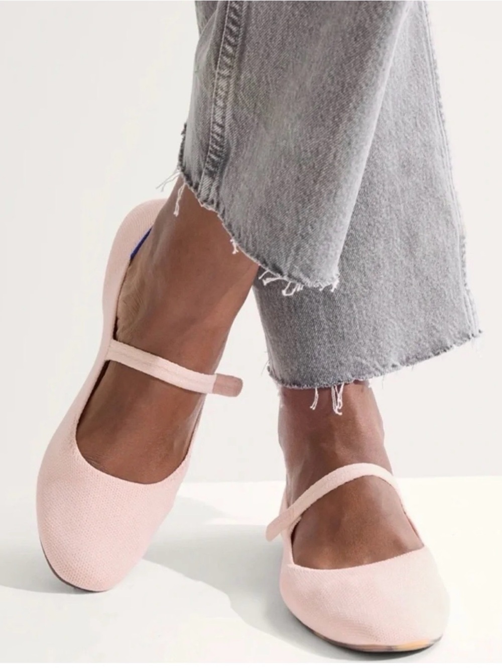 Rothy's The Square Mary Jane Knit Flats Blush Pink Size 8